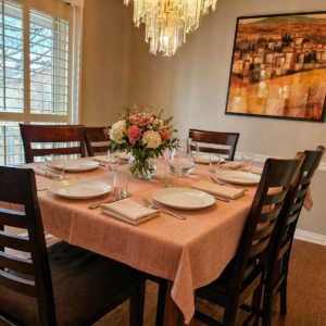 red rectangle tablecloth