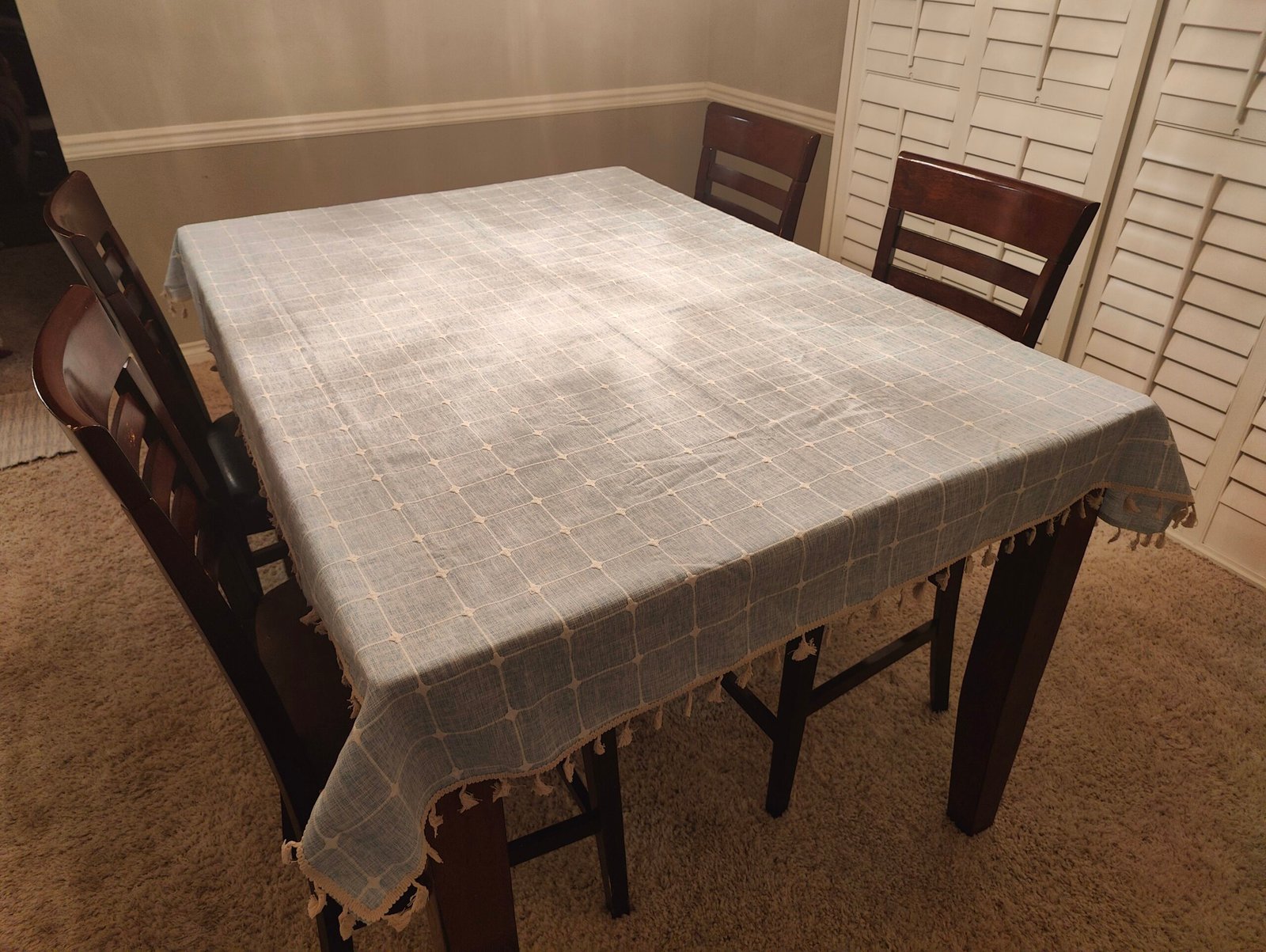 rustic blue squared farm tablecloth